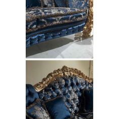 SOFA, COUCH & LOVESEAT Lavish Floral Deep Ocean Sofa from our European hand painted furniture collection. 7090 2