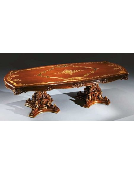 Walnut Table with Intricate Detailing from our European hand painted furniture collection. 7091