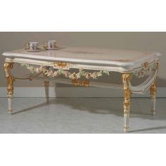 Rectangular and Square Coffee Tables Extravagant Pastel Floral Center Table from our European hand painted furniture collecti...