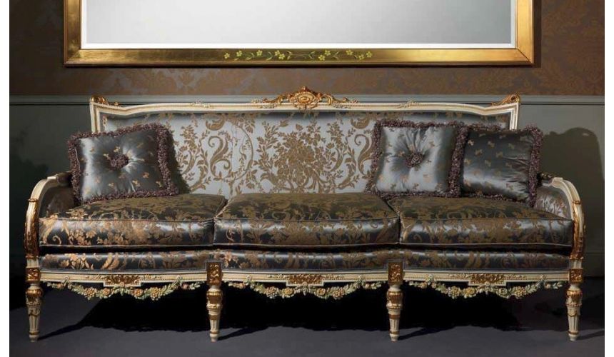SOFA, COUCH & LOVESEAT Deluxe Platinum and Golden Sofa from our European hand painted furniture collection. 7094