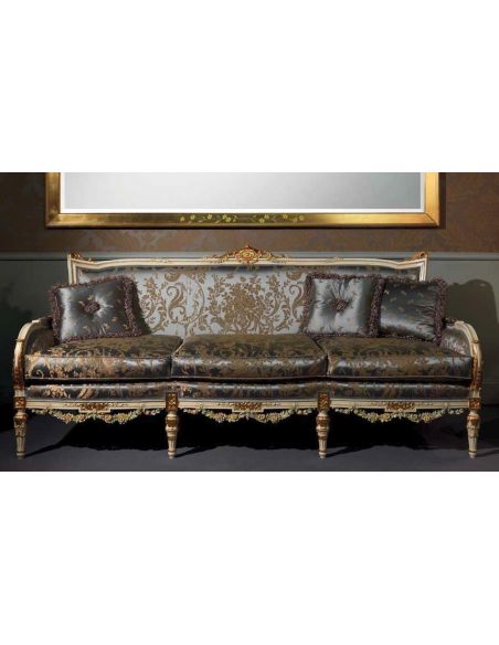 Deluxe Platinum and Golden Sofa from our European hand painted furniture collection. 7094