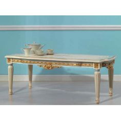 Rectangular and Square Coffee Tables Heavenly Cream and Golden Central Table from our European hand painted furniture collect...