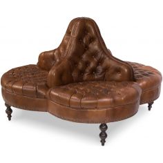 Luxury Leather & Upholstered Furniture Round 4 Seater Lobby Sofa 2