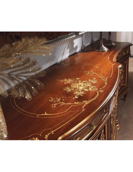 Breakfronts & China Cabinets Deluxe Floral Detailed Cabinet from our European hand painted furniture collection. 7109