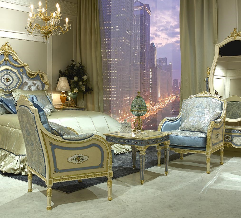 CHAIRS, Leather, Upholstered, Accent Royal Cinderella Master Bedroom Set from our Venetian modern classic collection 7032
