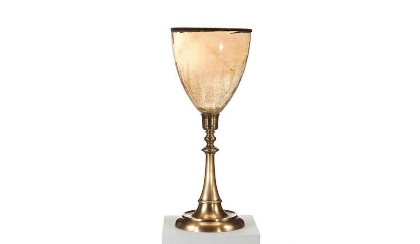 Decorative Accessories High Quality Furniture Glass Brass Hurricane
