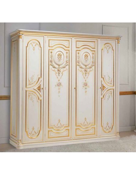 Pure as Gold Wardrobe from our European hand painted furniture collection. 7120