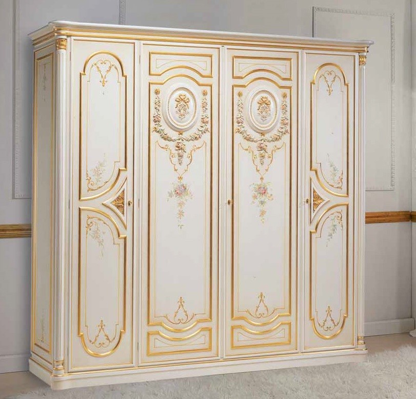 Display Cabinets and Armories Pure as Gold Wardrobe from our European hand painted furniture collection. 7120
