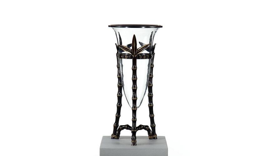 Decorative Accessories Luxury Interior Decor Crystal Vase In Bomboo