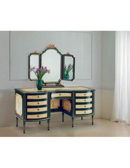 Image of Spring Dressing Table and Mirrors from our European hand painted furniture collection. 7126