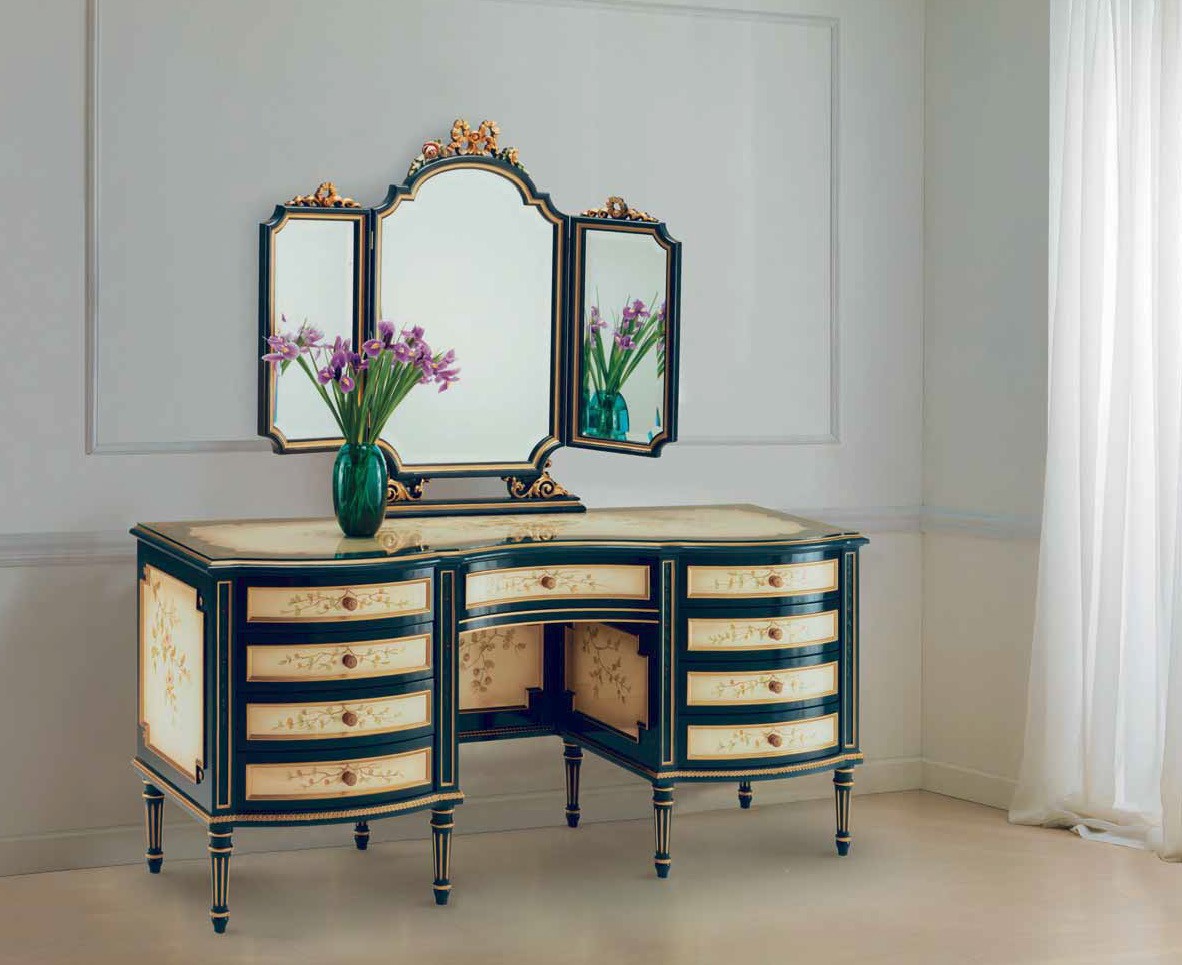 Dressing Vanities & Furnishings Image of Spring Dressing Table and Mirrors from our European hand painted furniture collectio...