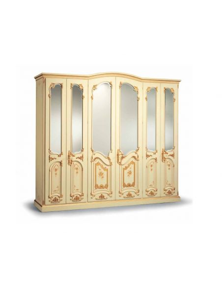 Warm Cream and Golden Wardrobe from our European hand painted furniture collection. 7128