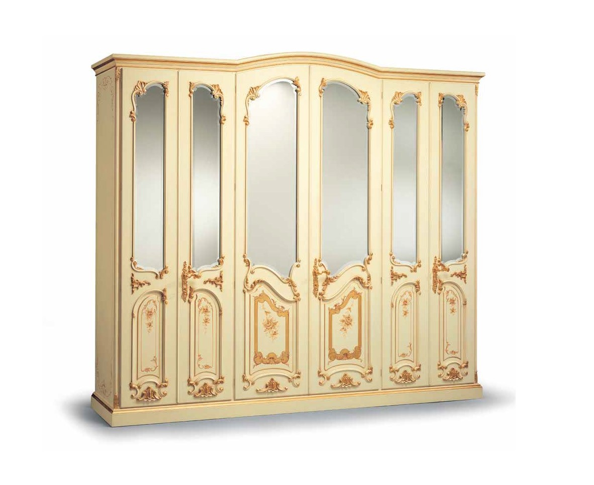 Display Cabinets and Armories Warm Cream and Golden Wardrobe from our European hand painted furniture collection. 7128