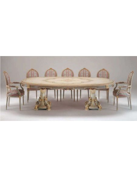 Deluxe White Chocolate Dining Set from our European hand painted furniture collection. 7132