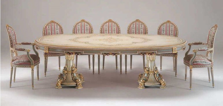 Dining Tables Deluxe White Chocolate Dining Set from our European hand painted furniture collection. 7132