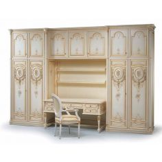 Display Cabinets and Armories Angelic Pure as Gold Desk and Cabinets from our European hand painted furniture collection. 7123
