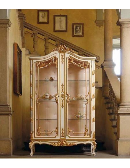 Luxurious Golden Detailed Showcase Cabinet from our European hand painted furniture collection. 7135