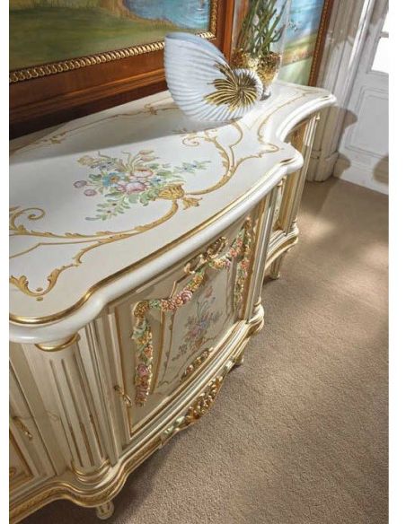 Deluxe Pastel and Golden Cabinet from our European hand painted furniture collection. 7112