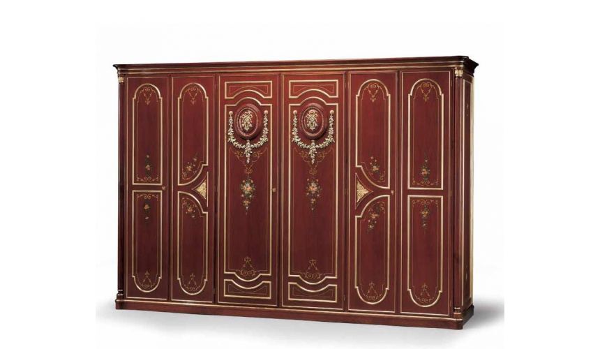 Display Cabinets and Armories Crimson Wardrobe with Floral Detailing from our European hand painted furniture collection. 7138