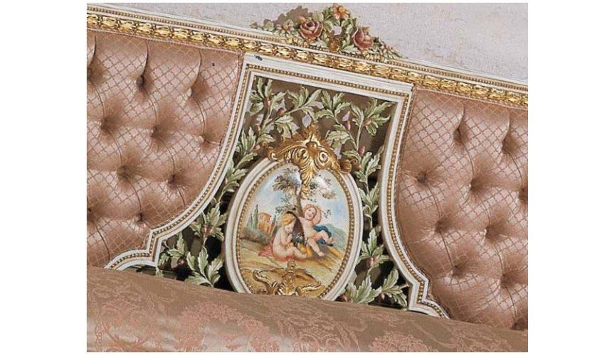 Luxury Bedroom Furniture Elegant Peaches and Cream Bed Set from our European hand painted furniture collection. 7139