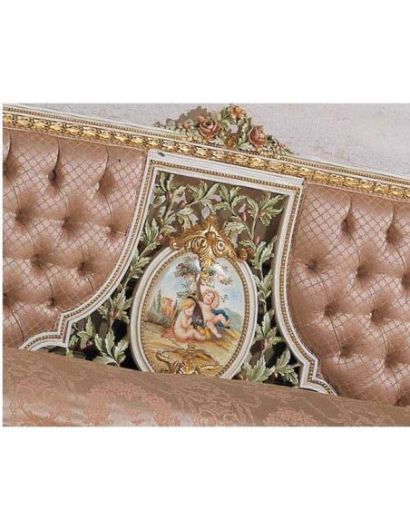 Luxury Bedroom Furniture Elegant Peaches and Cream Bed Set from our European hand painted furniture collection. 7139