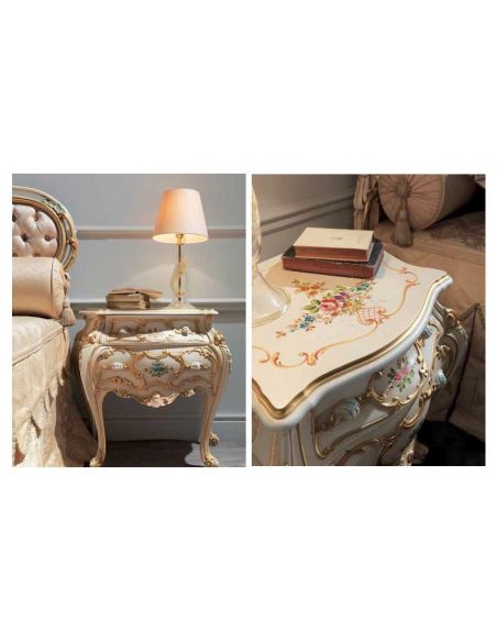 Beautiful and Bright Floral Night Tables from our European hand painted furniture collection. 7140
