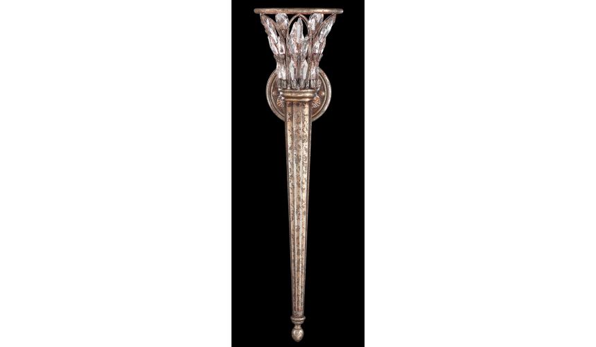 Lighting Wall sconce of steel in warm antiqued silver finish