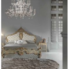 Queen and King Sized Beds Luxurious Mint and Cream Master Bed from our European hand painted furniture collection. 7142