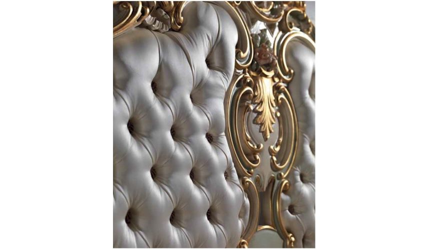 Queen and King Sized Beds Luxurious Mint and Cream Master Bed from our European hand painted furniture collection. 7142