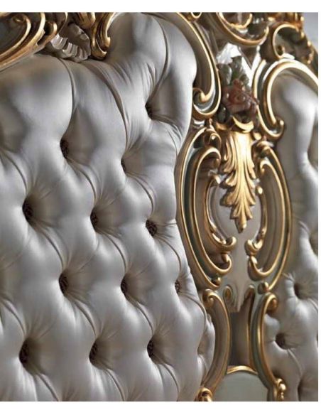 Queen and King Sized Beds Luxurious Mint and Cream Master Bed from our European hand painted furniture collection. 7142