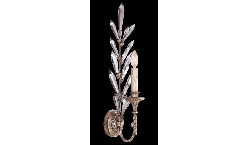 Lighting Sconce of steel in warm antiqued silver finish