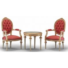 CHAIRS, Leather, Upholstered, Accent Rose and Golden Chairs and Side Table from our European hand painted furniture collectio...