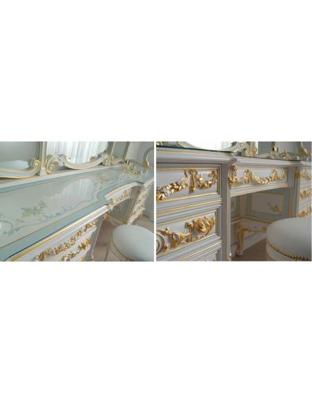 Dressing Vanities & Furnishings Detailed Dressing Table with Triple Mirror from our European hand painted furniture collectio...