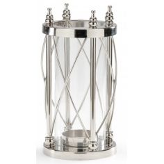Decorative Accessories Nickel Finish Pillar Candle Stand