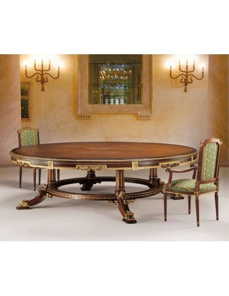 High End Forest and Golden Round Table from our European hand painted furniture collection. 7204
