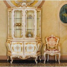 Breakfronts & China Cabinets Luxurious Golden Showcase from our European hand painted furniture collection. 7206