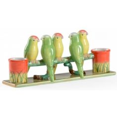 Decorative Accessories Colorful Birdies On A Fence