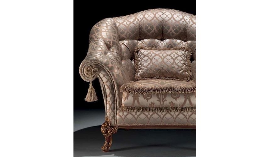 SOFA, COUCH & LOVESEAT Elegant Sparkling Champagne Armchair from our European hand painted furniture collection. 7215