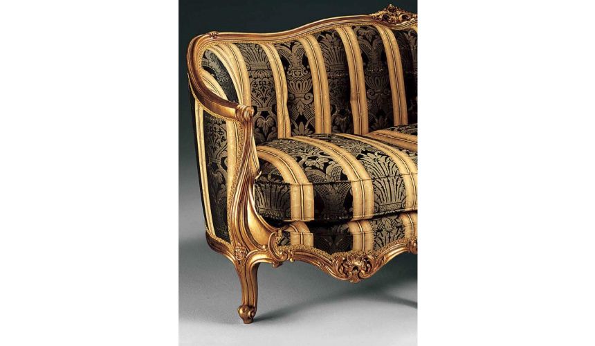 SOFA, COUCH & LOVESEAT High End Chocolate Striped Sofa from our European hand painted furniture collection. 7230