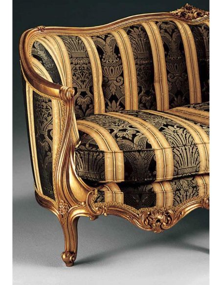 SOFA, COUCH & LOVESEAT High End Chocolate Striped Sofa from our European hand painted furniture collection. 7230