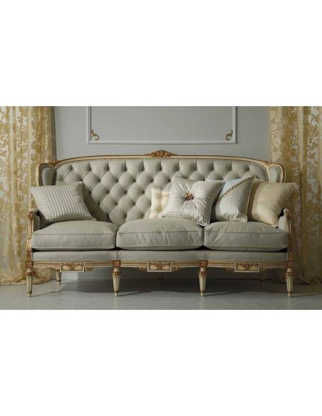 High End and Sophisticated Ivory Sofa Set from our European hand painted furniture collection. 7243