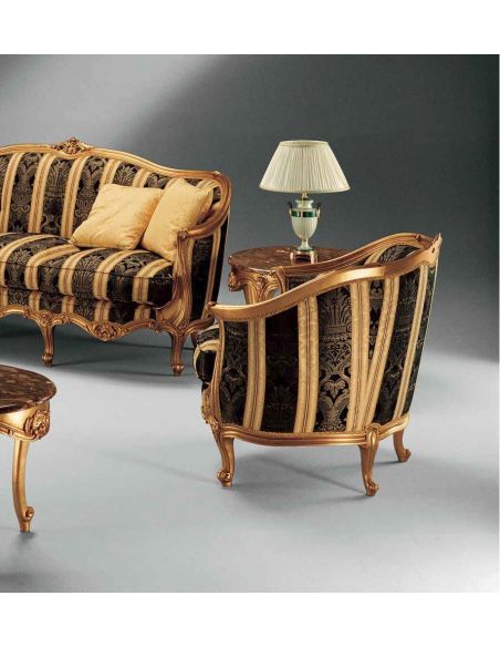 SOFA, COUCH & LOVESEAT High End Chocolate Striped Sofa from our European hand painted furniture collection. 7230