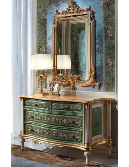 High End Jungle Gem Chest of Drawers from our European hand painted furniture collection. 7253