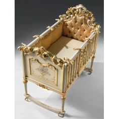 Dressing Vanities & Furnishings Baby Cradle with Flower Hand-Decorations from our European hand painted furniture collection....