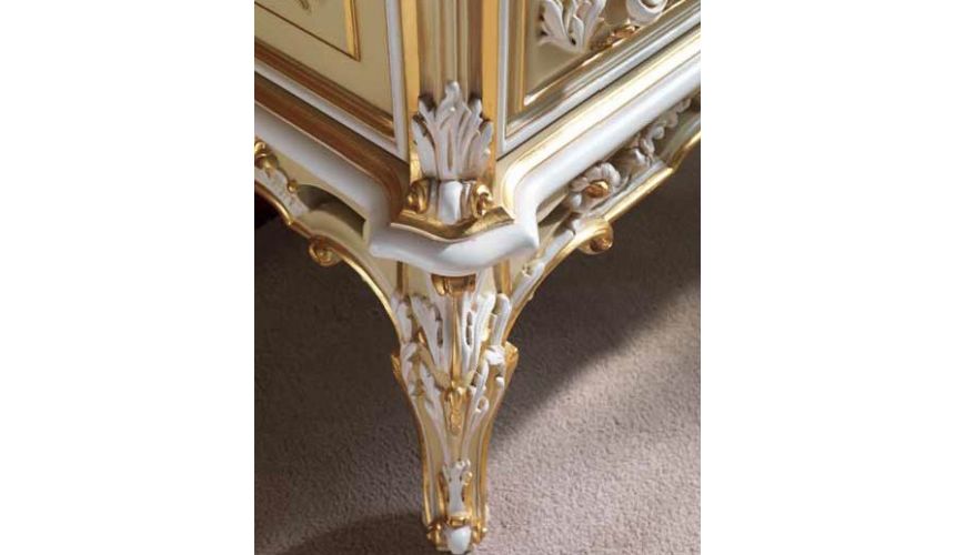 Breakfronts & China Cabinets Deluxe Golden Chest of Drawers and Mirror from our European hand painted furniture collection. 7149