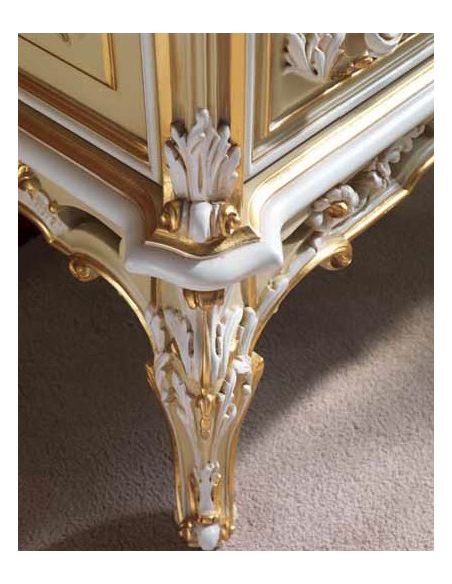 Breakfronts & China Cabinets Deluxe Golden Chest of Drawers and Mirror from our European hand painted furniture collection. 7149