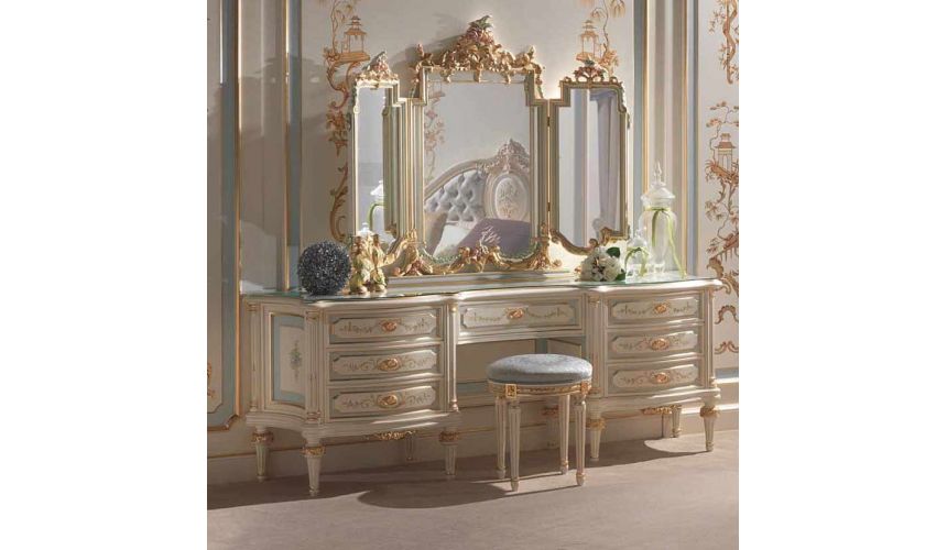 Dressing Vanities & Furnishings Winter Frost Dressing Table with Mirror from our European hand painted furniture collection. ...