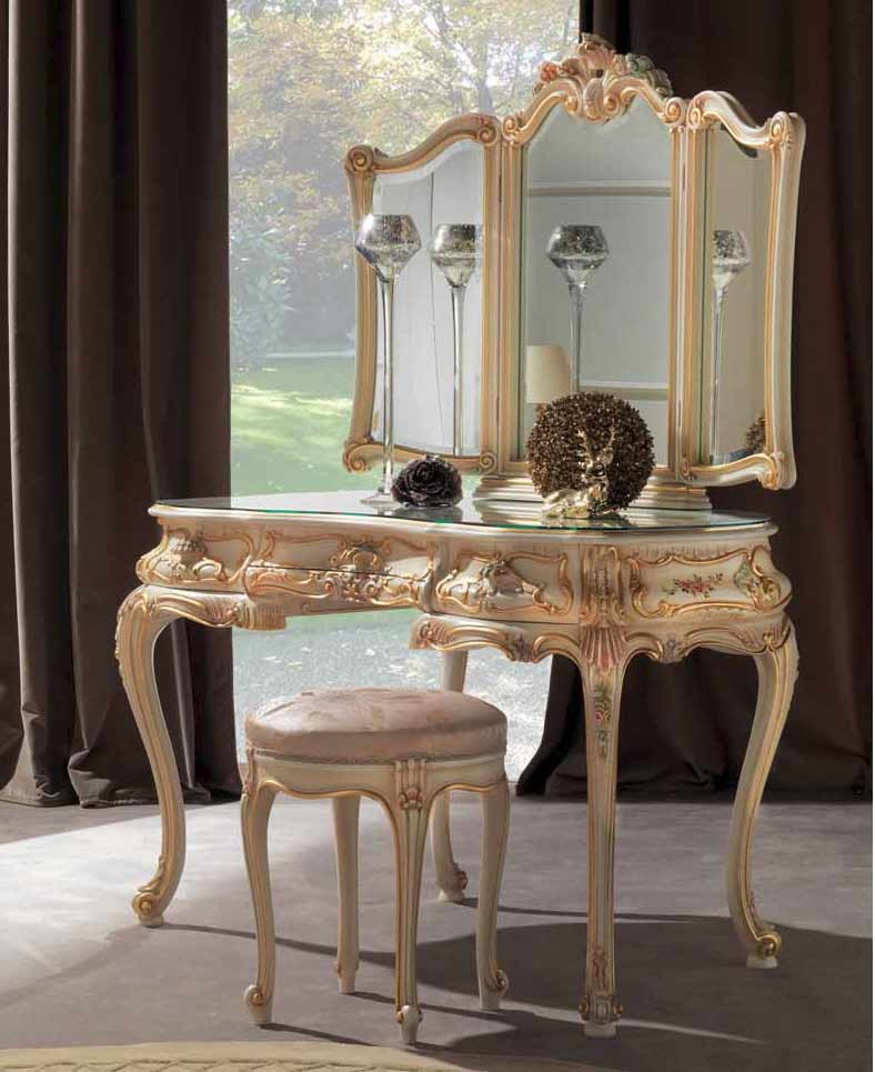 Dressing Vanities & Furnishings Princess Dressing Table and Triple Mirror from our European hand painted furniture collection...