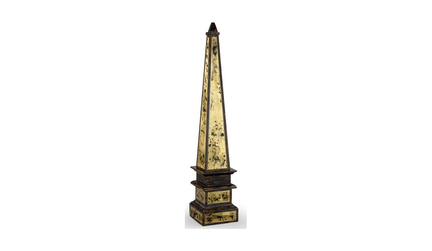Modern Furniture Tall Obelisk In Black And Gold