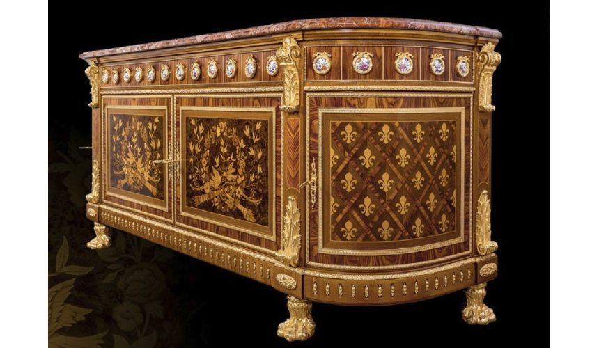 Breakfronts & China Cabinets High End Wooden Sideboard with Intricate Details from our furniture showpiece collection. 7327
